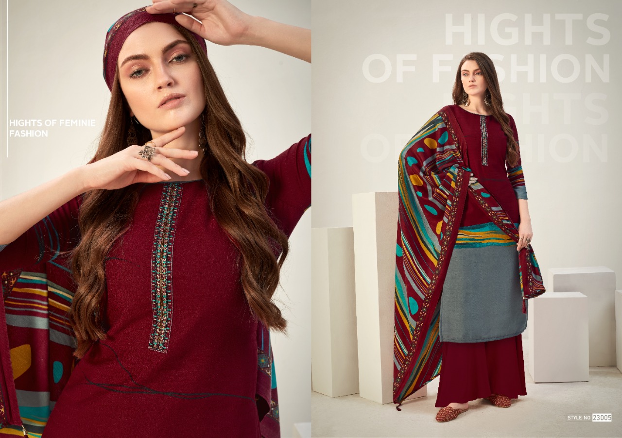 ankit textile queen pashmina attractive print salwar suit catalog