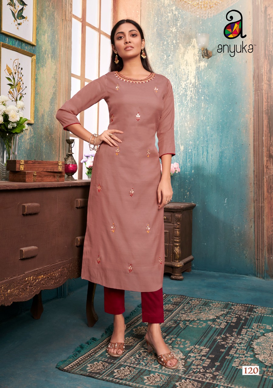 anyuka anika classic trendy look kurti catalog