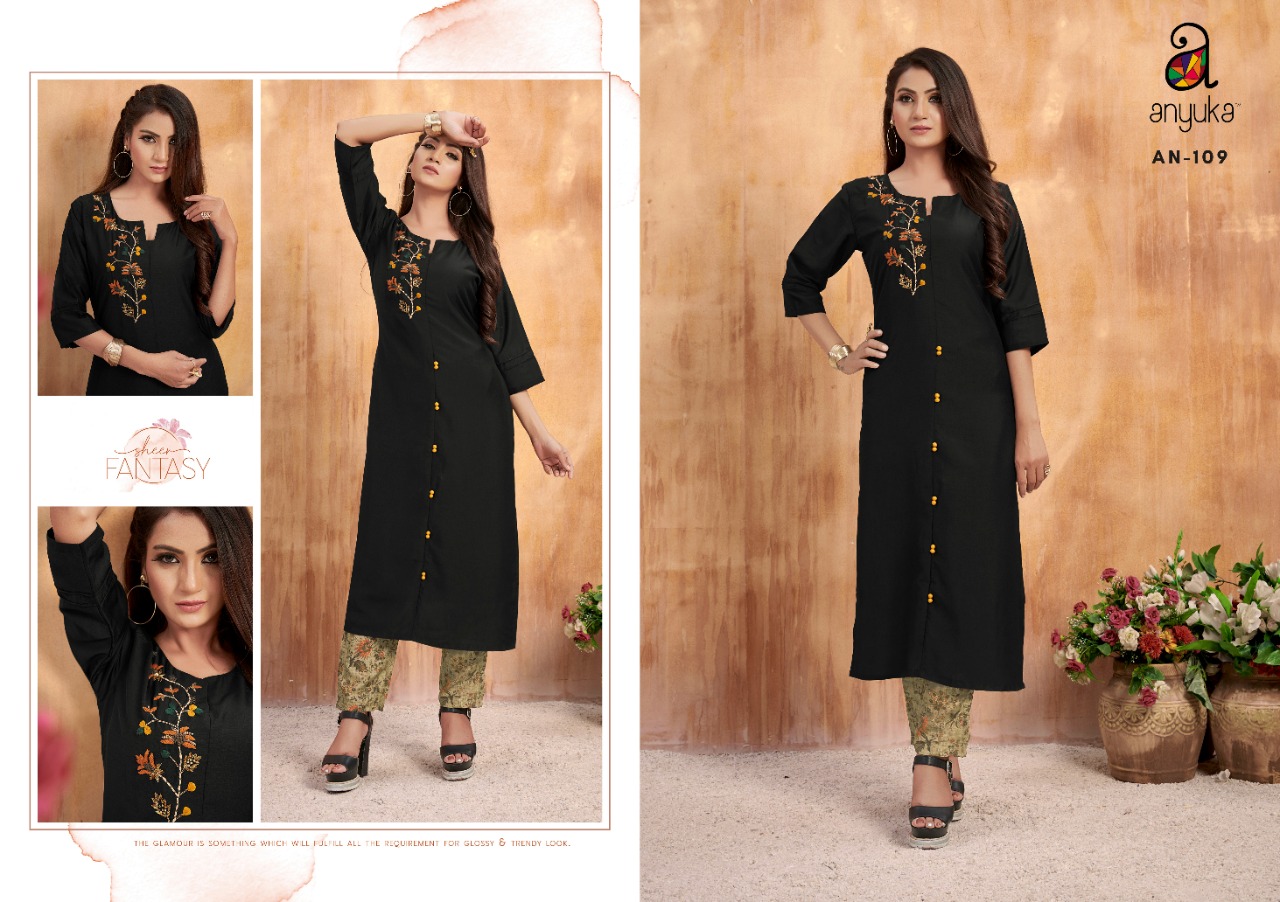 anyuka fiza muslin  elegant look kurti with bottom catalog