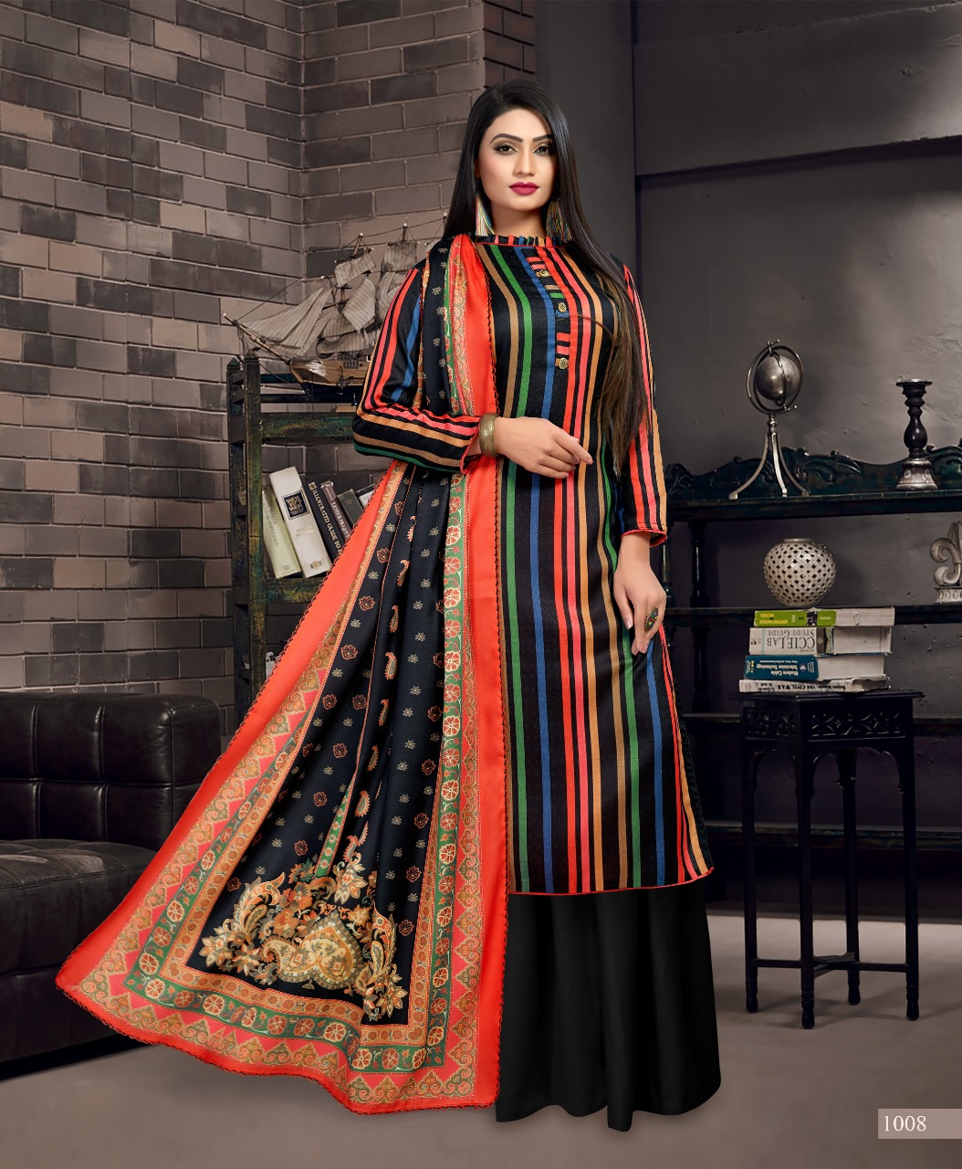 Bipson sakhiya Woollen Pashmina Digital Print authentic fabric salwar suit catalog
