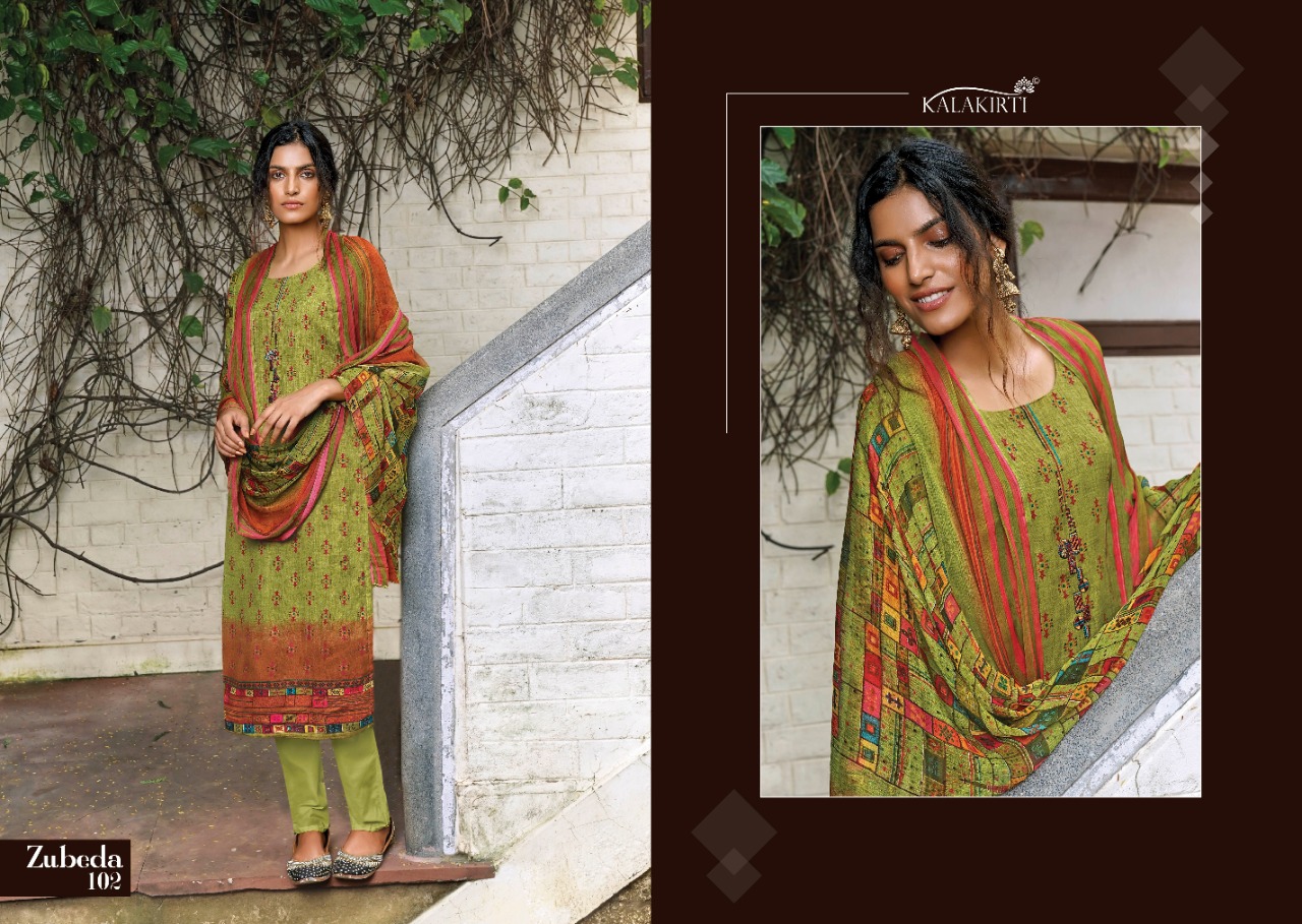 kalakirti zubeda pashmina exclusive print with attractive work salwar suit with pure bamberg dupatta catalog