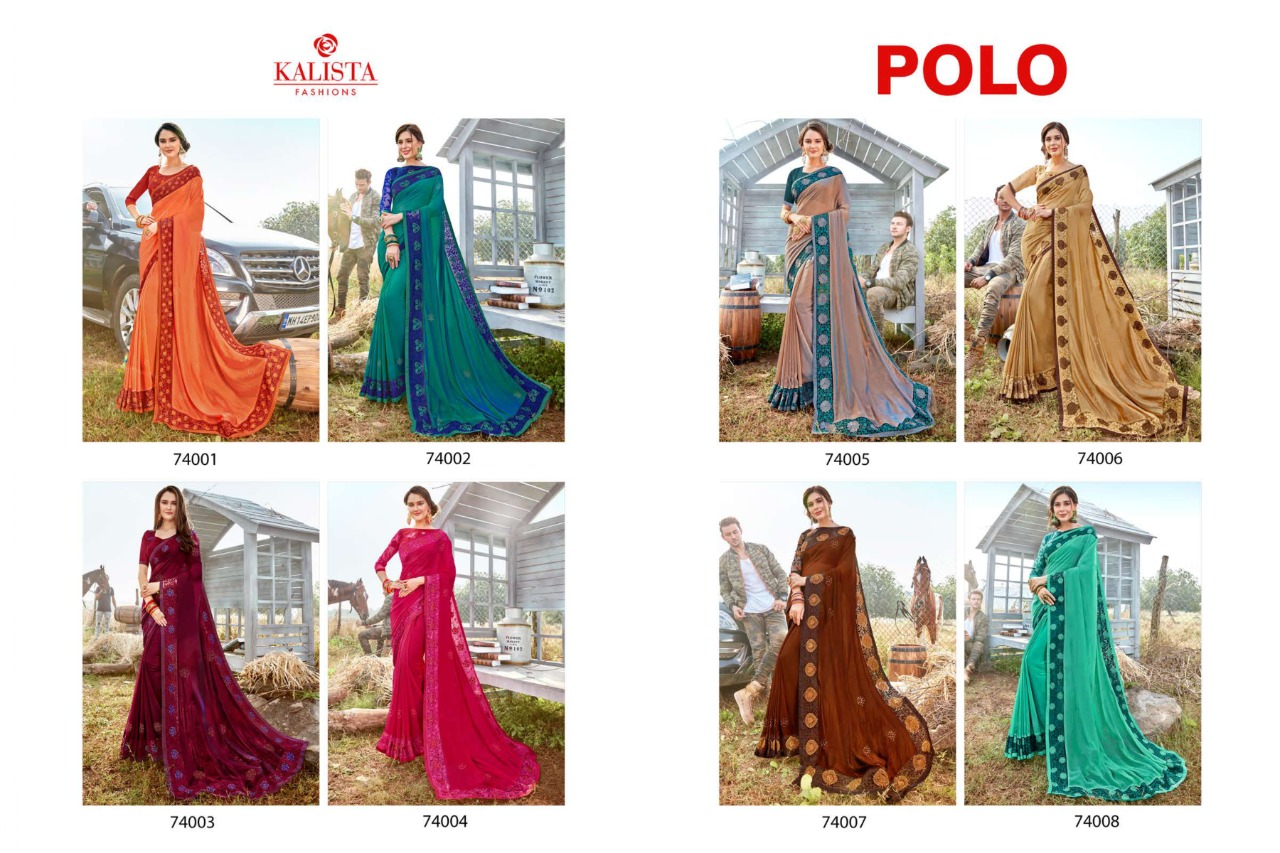 kalista  polo georgette  festive look saree catalog