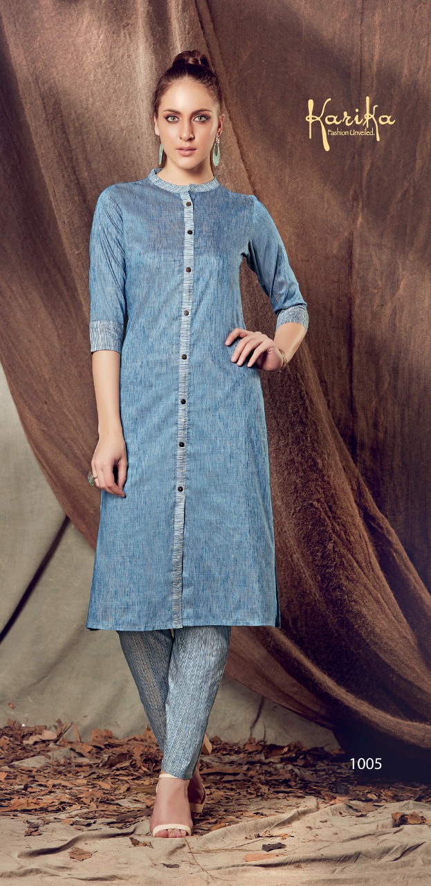 karika irra cotton affordable price kurti with pant catalog