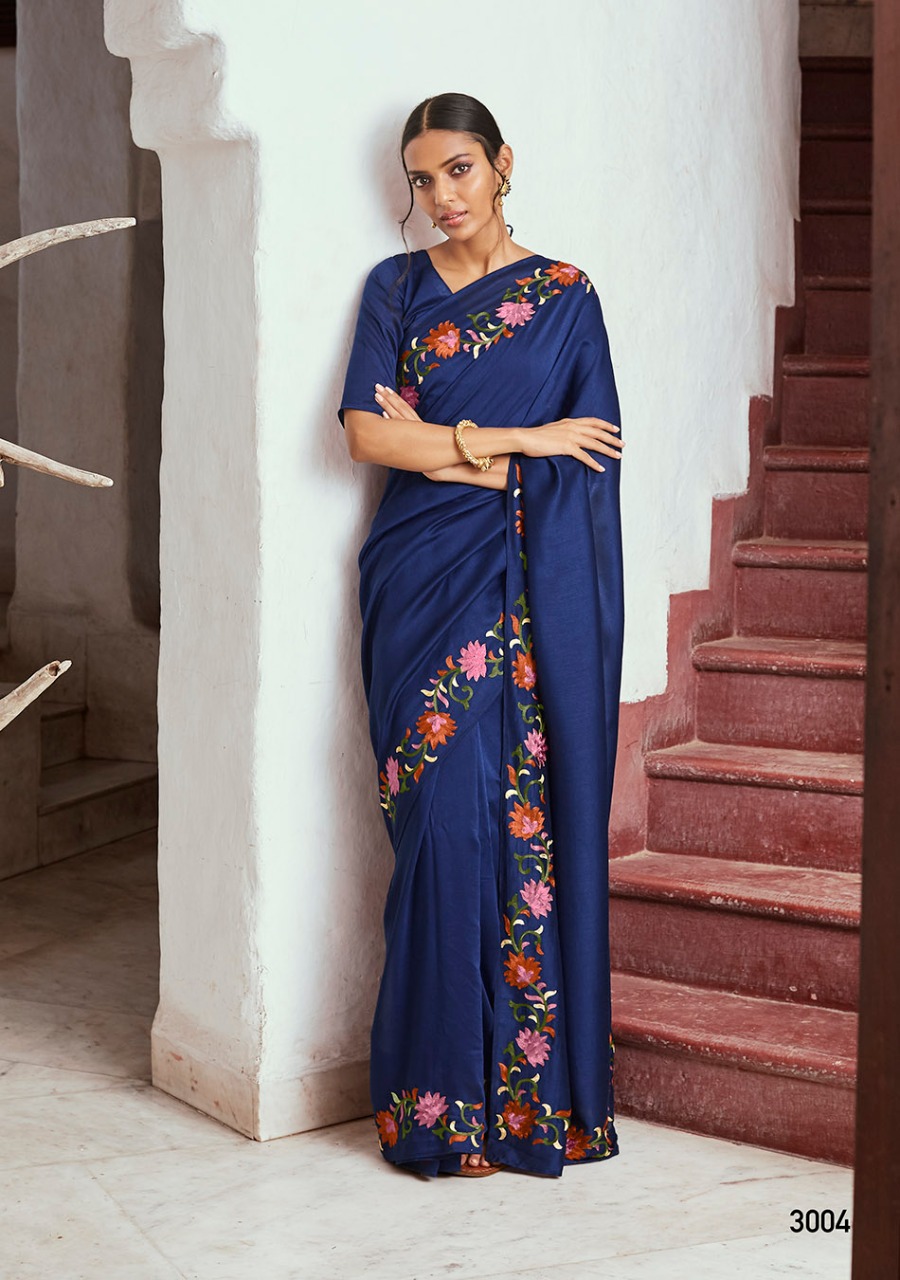 l t fashion advika graceful embroidary look  saree catalog