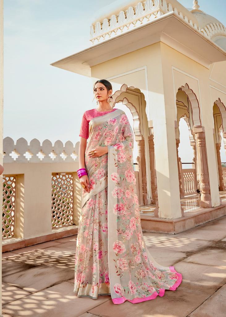l t fashion silk route sonakshi patta flower print saree catalog