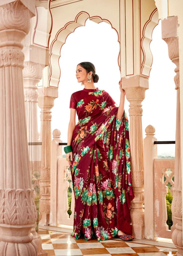 l t fashion silk route sonakshi patta flower print saree catalog