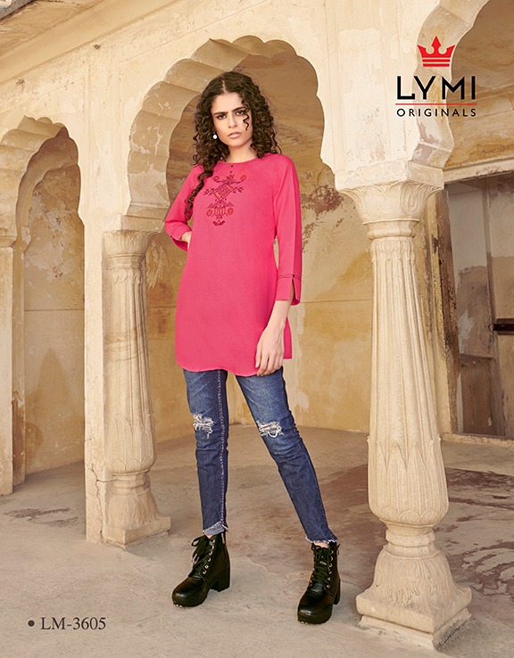 Lymi (Kessi Fabrics Pvt. Ltd.) artwork rayon attractive look kurti catalog