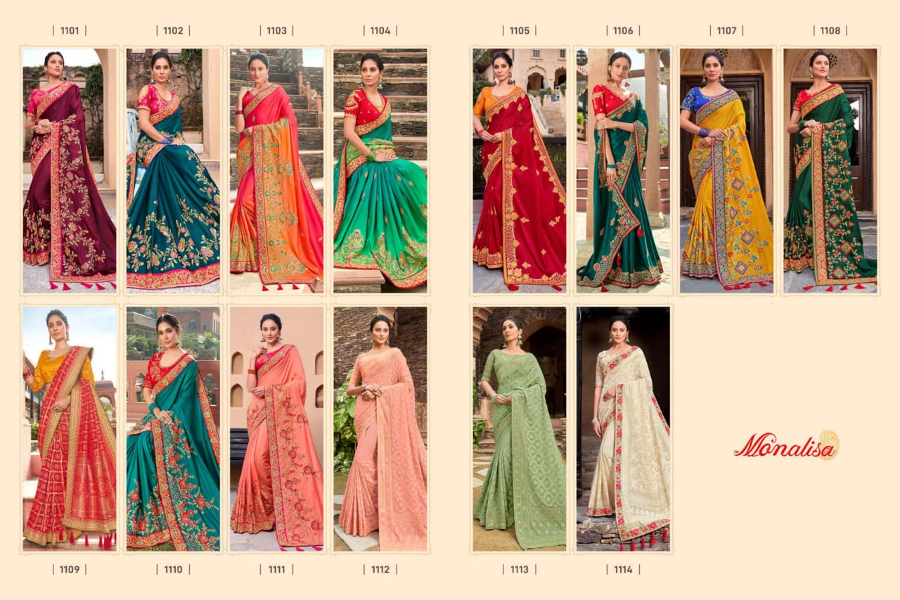 monalisa 1101 1114 festive range saree catalog