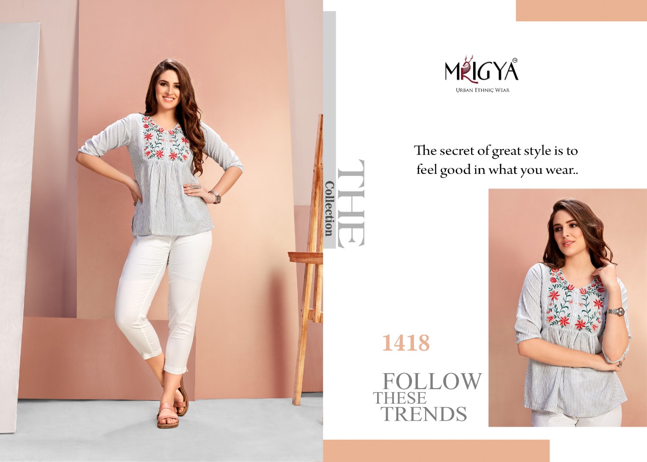 mrigya flora 4 cotton authentic fabric short top catalog