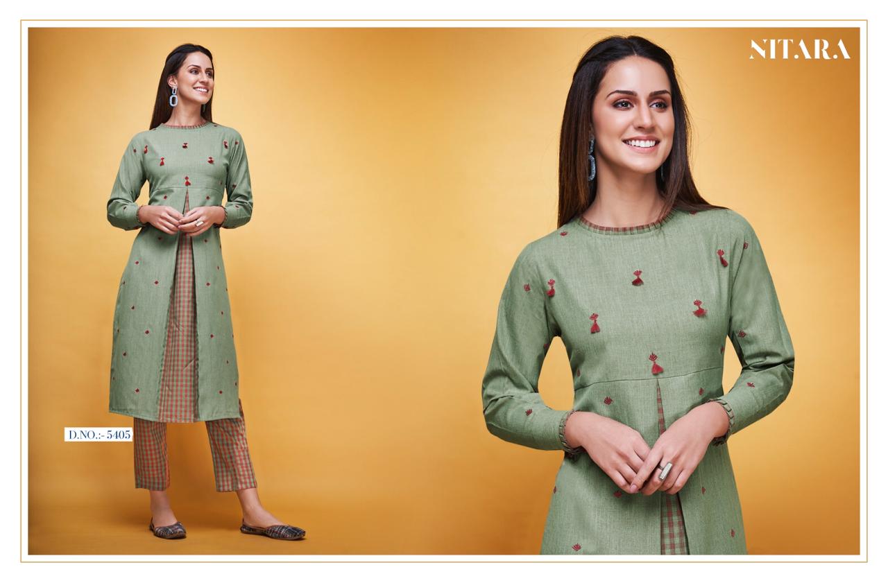 nitara layla cotton catchy look kurti with pant catalog
