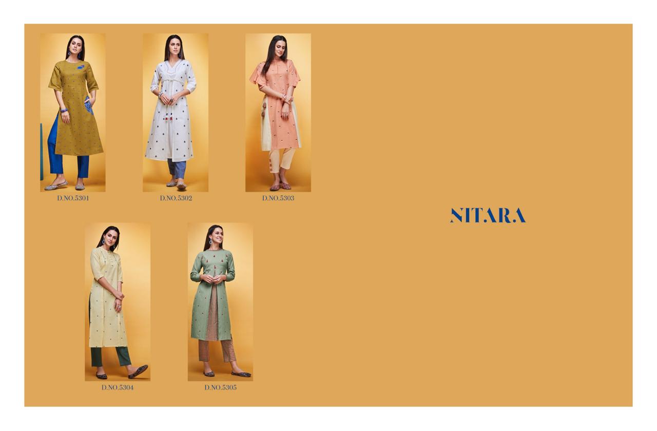 nitara layla cotton catchy look kurti with pant catalog