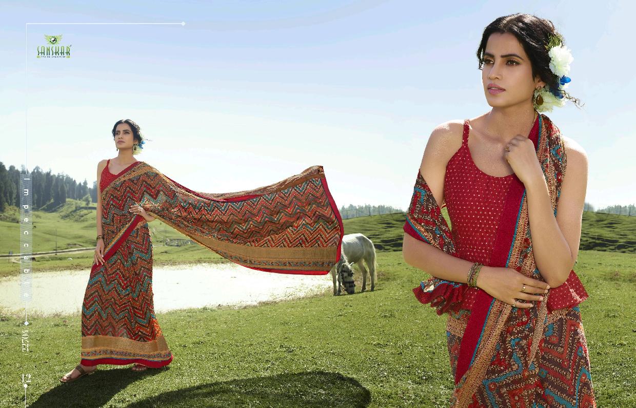 sanskar rahi 8 chiffon attractive saree catalog