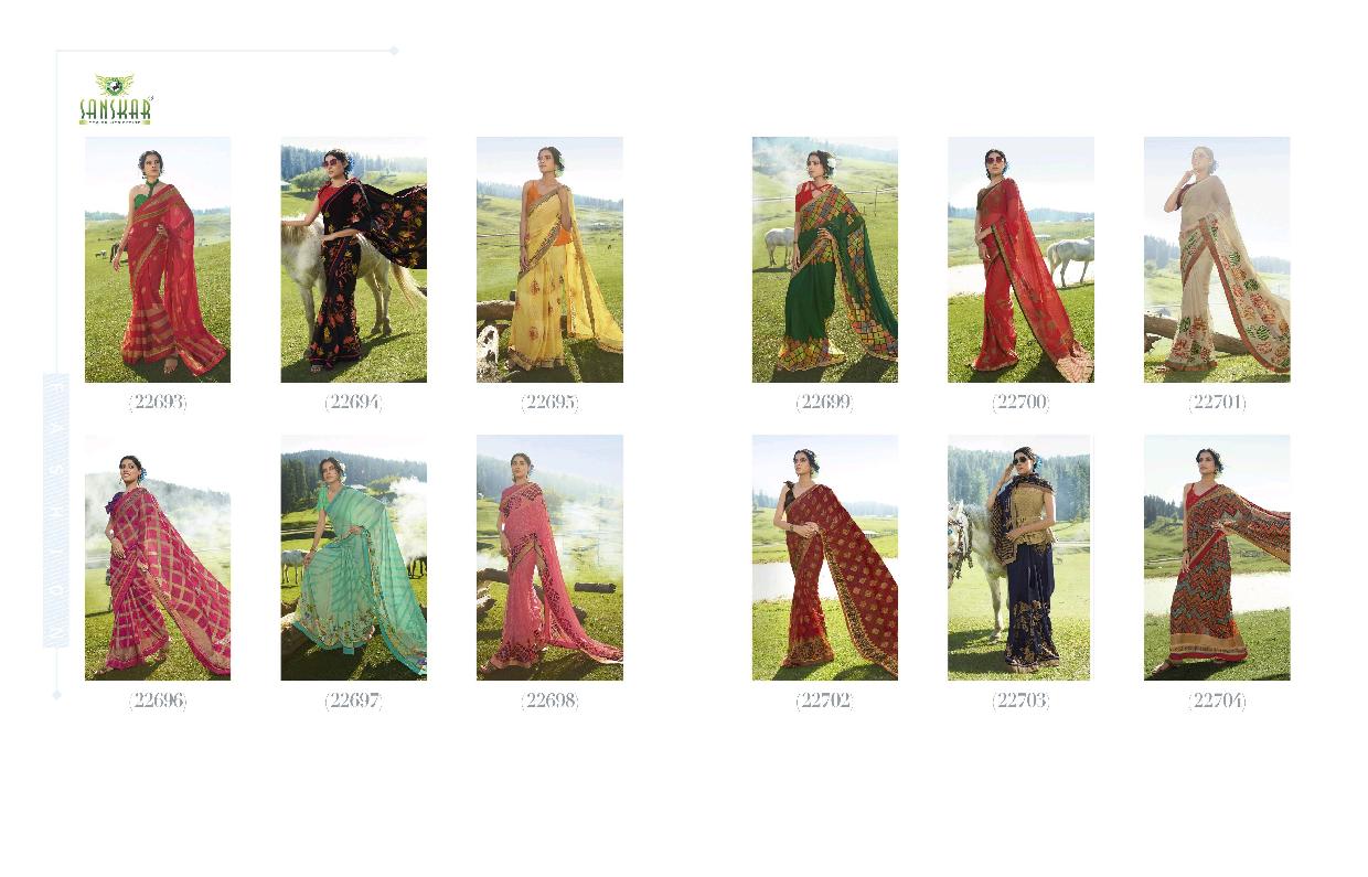 sanskar rahi 8 chiffon attractive saree catalog