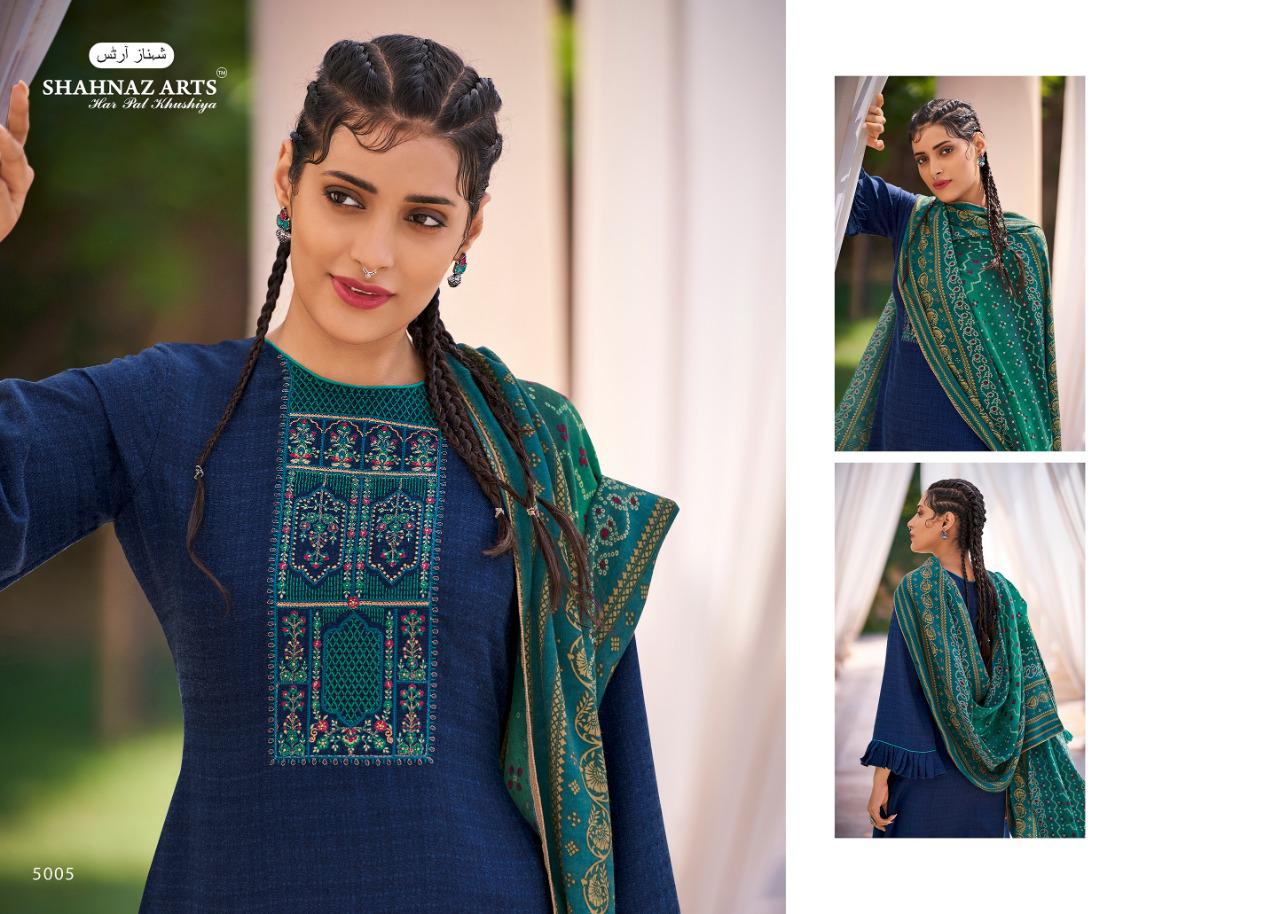 shahnaz arts gulmohar vol 4 pasmina print with decent embroidary  look salwar suit catalog