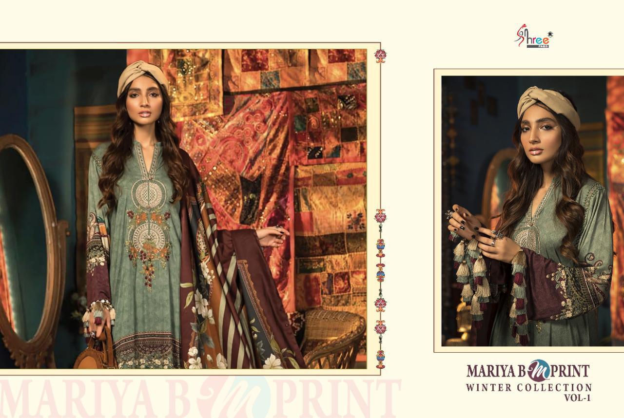 shree fab maria b m print winter collection vol 1 elegant salwar suit catalog