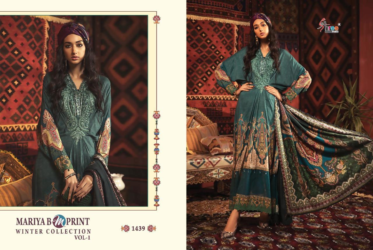 shree fab maria b m print winter collection vol 1 elegant salwar suit catalog