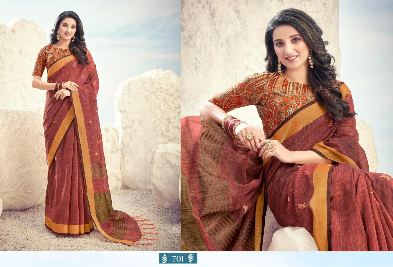 stylewell manorama cotton decent embroidary with blause saree catalog