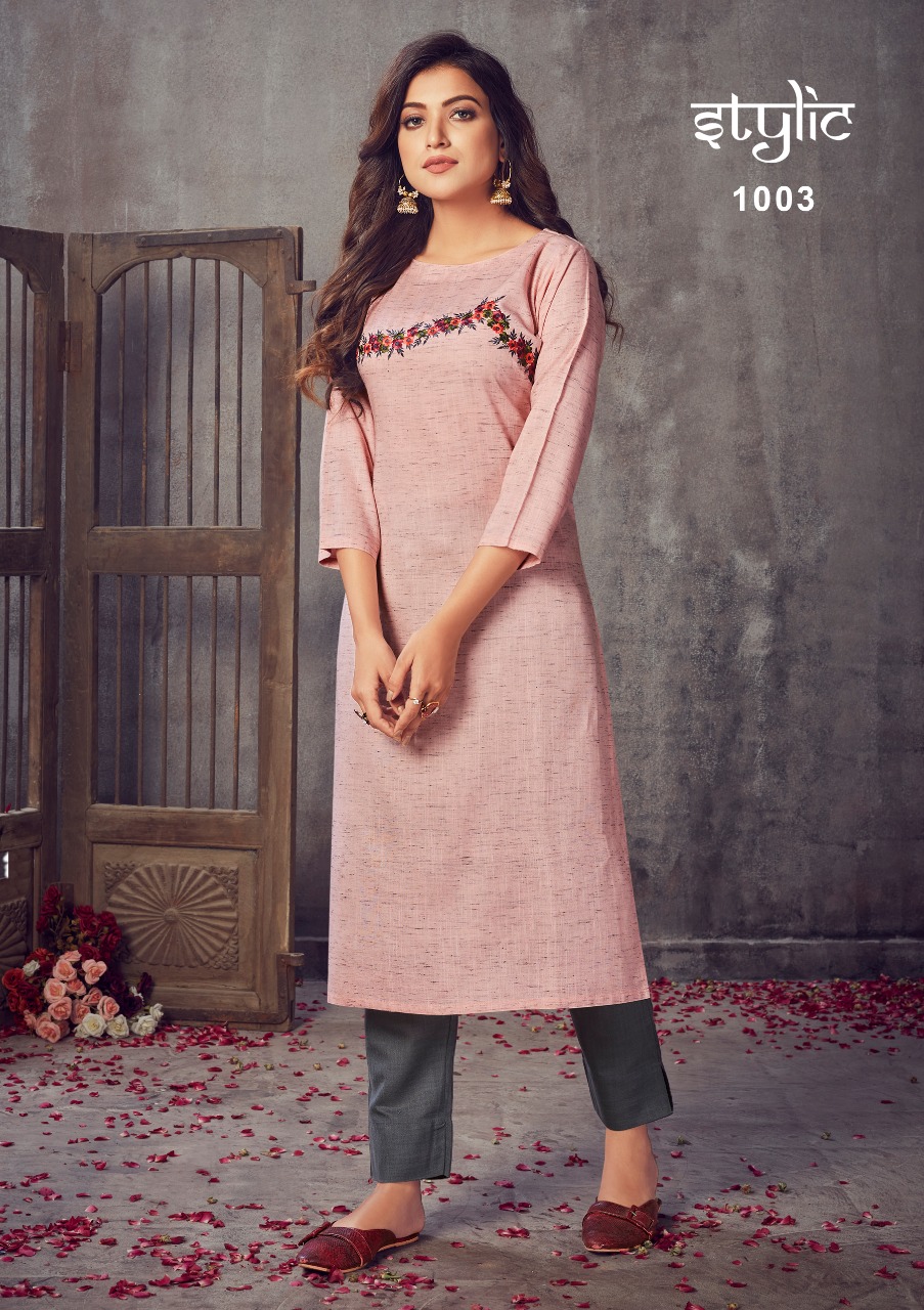 stylic eliza vol 3 handloom catchy look kurti with pant catalog