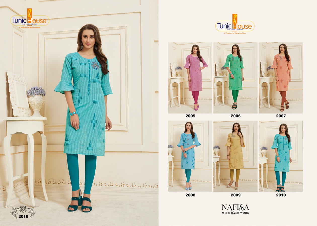 tunic house nafisa cotton gorgrous look kurti catalog