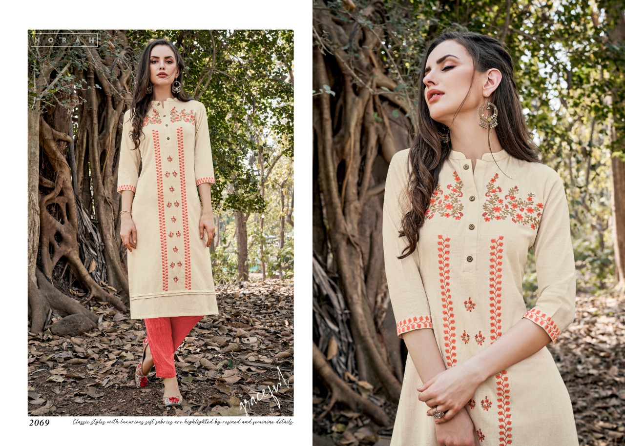 tunic house najuk cotton authentic fabric kurti with pant catalog