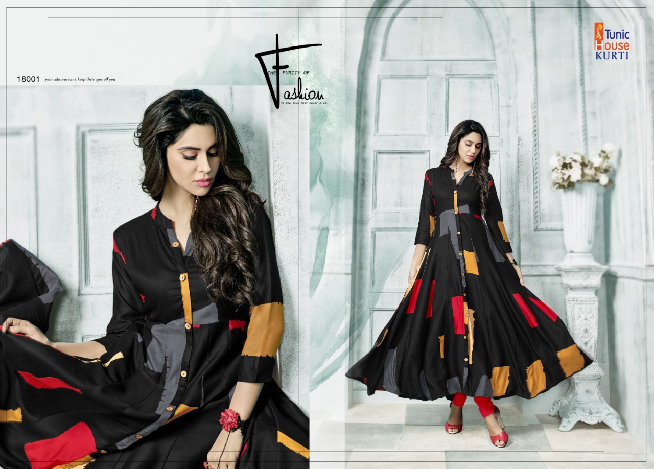 tunic house sasya viscous rayon elegant look kurti catalog