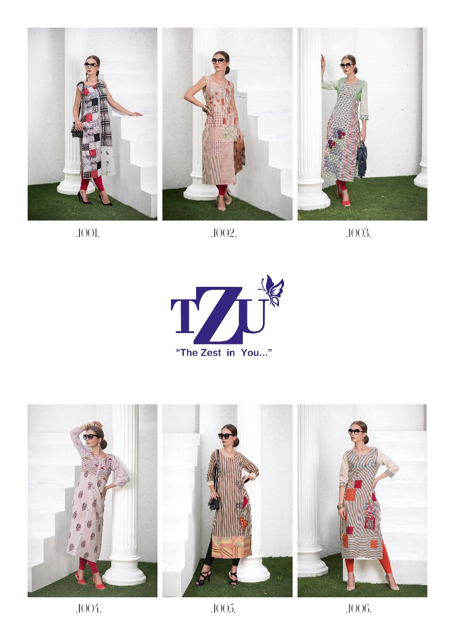 tzu popular cotton casual wear kurti catalog
