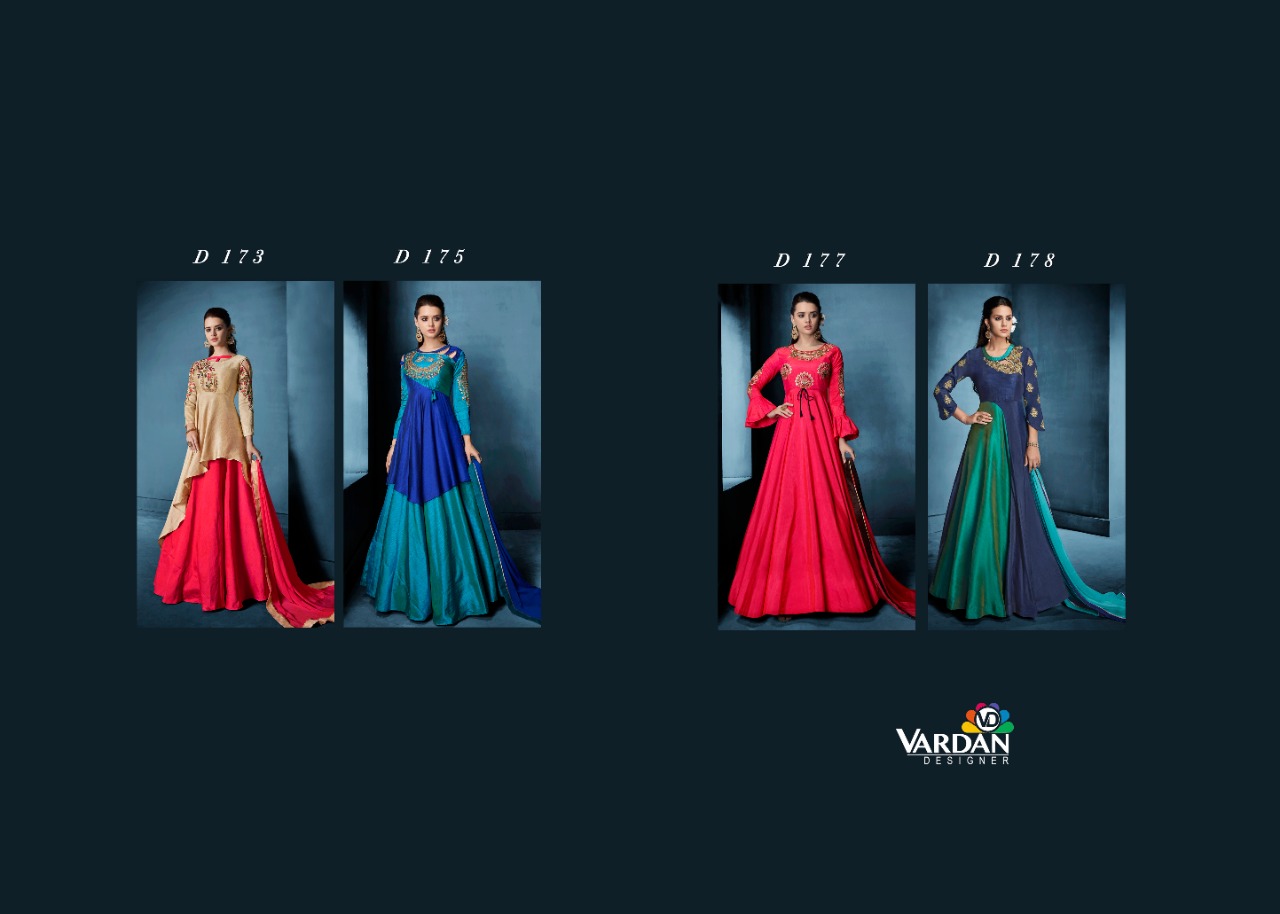 vardan designer Navya Vol 8 tapeta catchy look gown bottom with dupatta catalog
