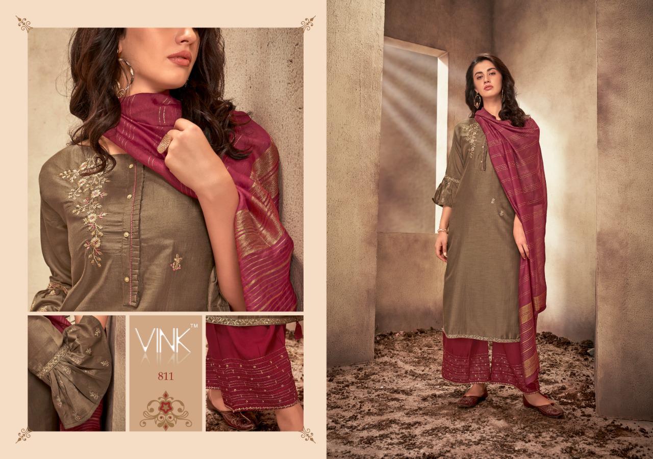 Vink starlight beautiful embroidered kurti plazzo with dupatta collection dealer