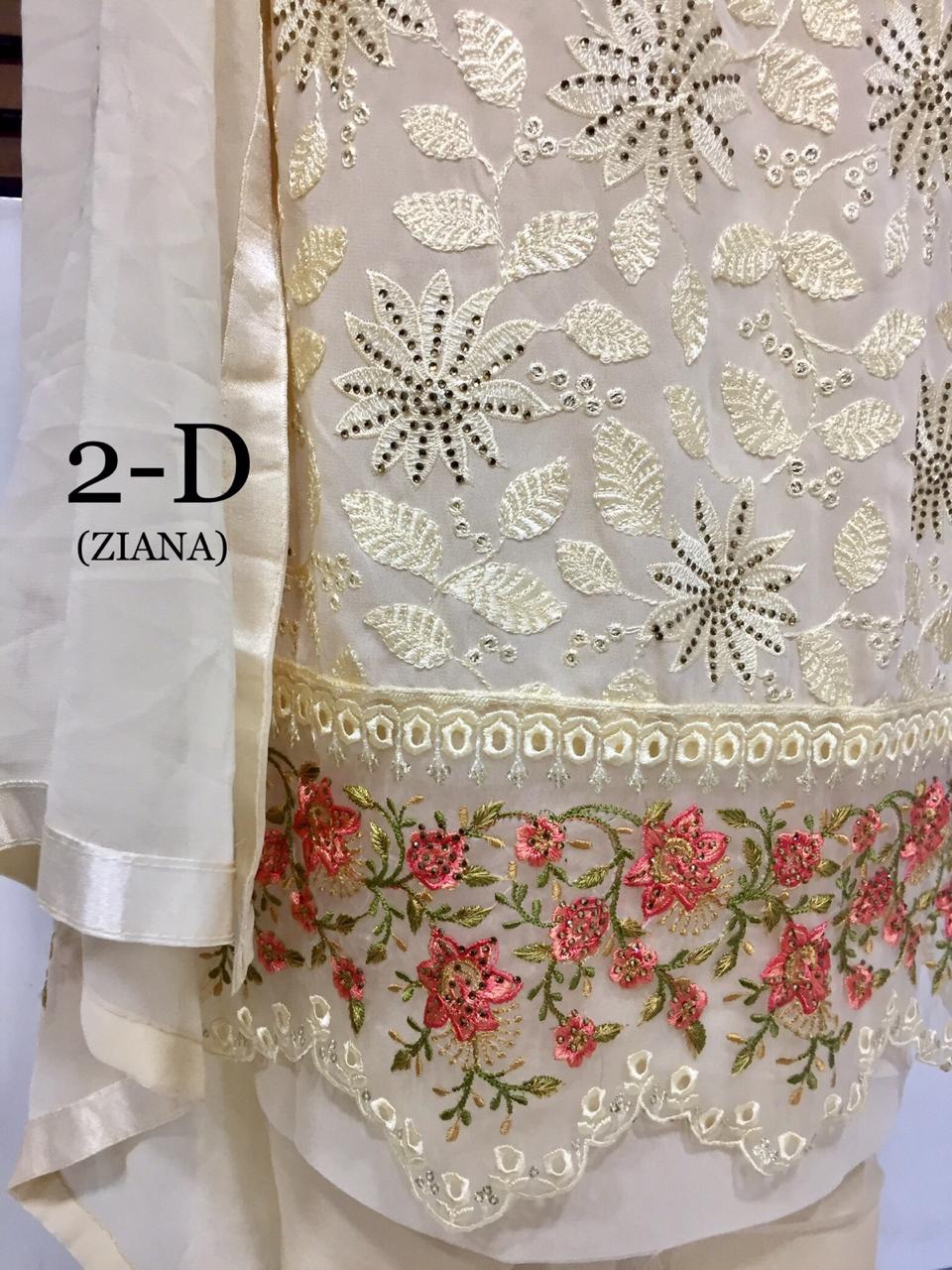 ziana 2 d georgette authentic fabric  salwar suit catalog