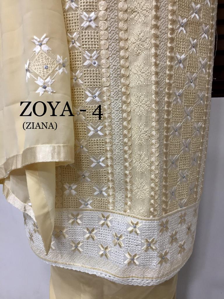 ziana zoya 4 georgette new and modern style salwar suit catalog