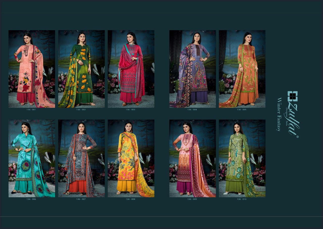 zulfat designer winter fantasy vol 2 pashmina digital print afforda price salwar suit catalog
