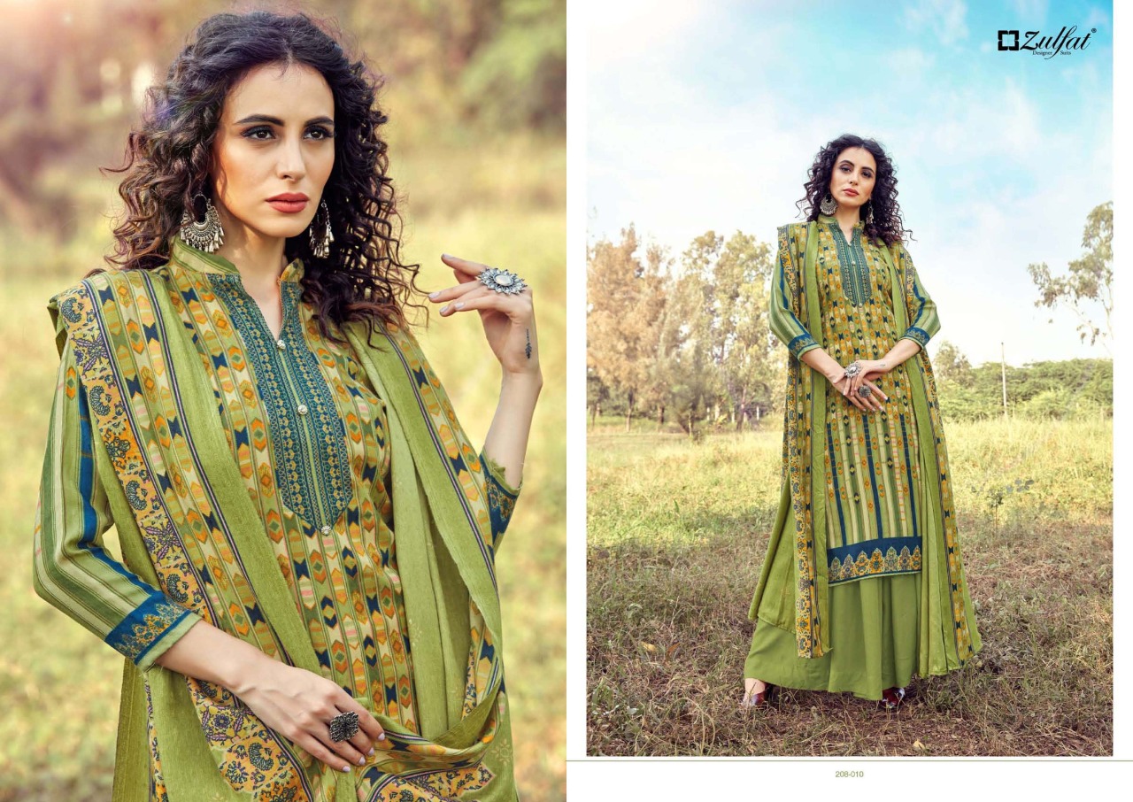 zulfat designer winter magic pashmina exclusive print salwar suit catalog