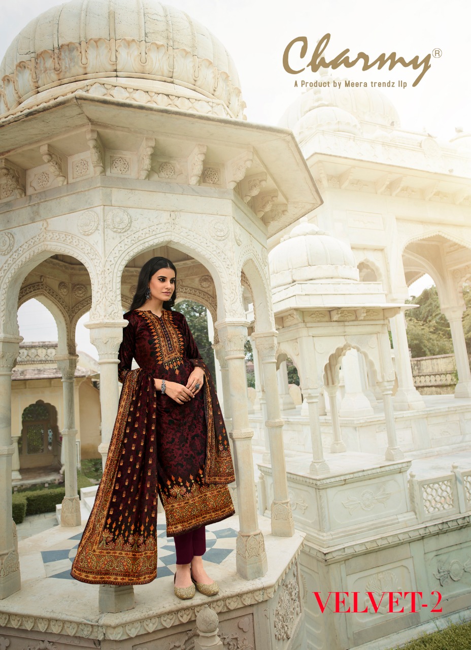 Meera trendz LLP charmy Velvet-2 Velvet digital print exclusive print salwar suit catalog