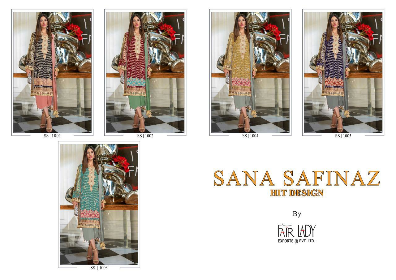 Fairlady sana safinaz hit design colours dress Material collection at wholesale prices
