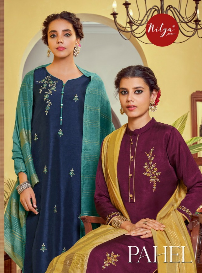 l t nitya pahel silk decent look kurti bottom with chanderi dupatta catalog