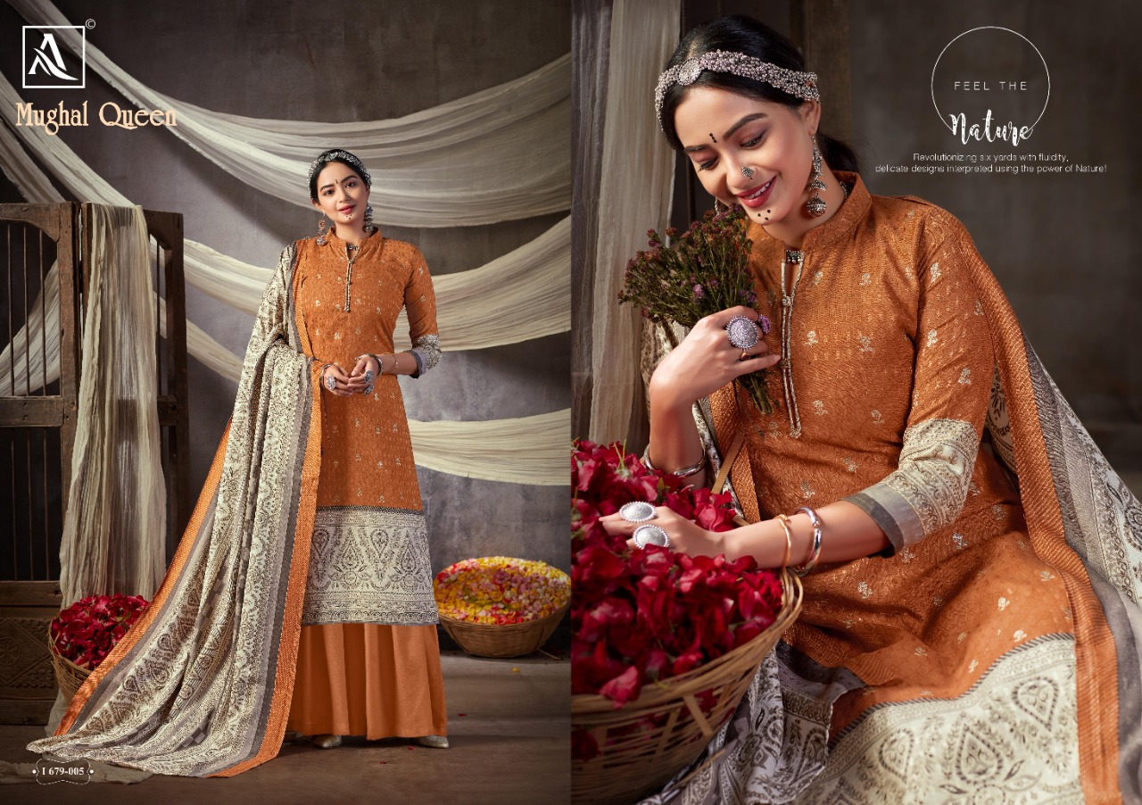 Alok Suit Mughal Queen vol 2  Wool Pashmina astonishing salwar suit catalog