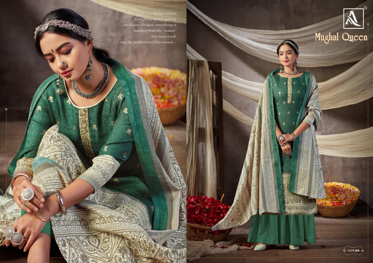 Alok Suit Mughal Queen vol 2  Wool Pashmina astonishing salwar suit catalog