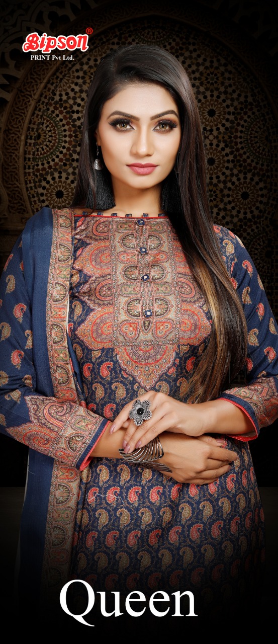 bipson queen 1162 1165 silk printed authentic fabric salwar suit catalog