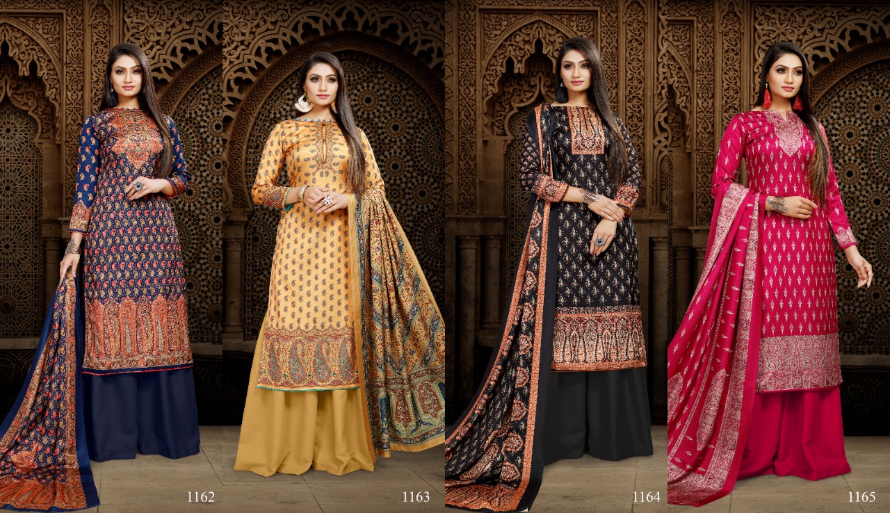 bipson queen 1162 1165 silk printed authentic fabric salwar suit catalog