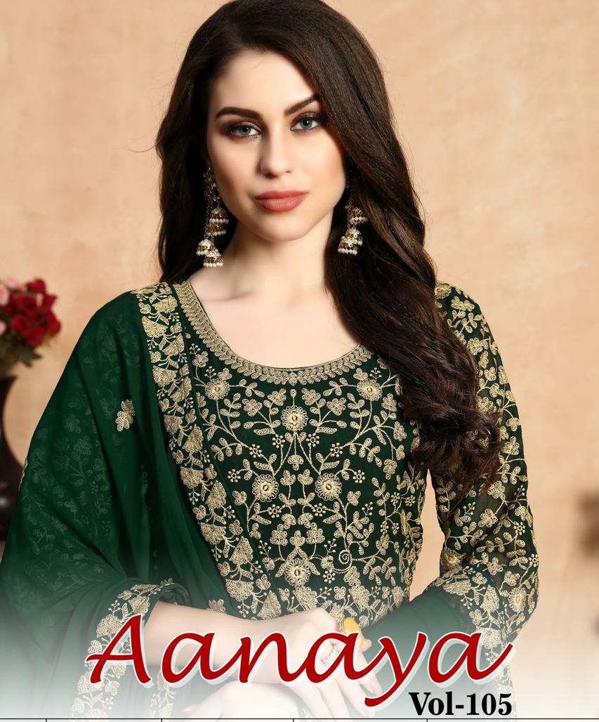 dani aanaya vol 105 regal look gown with faux georgette dupatta catalog