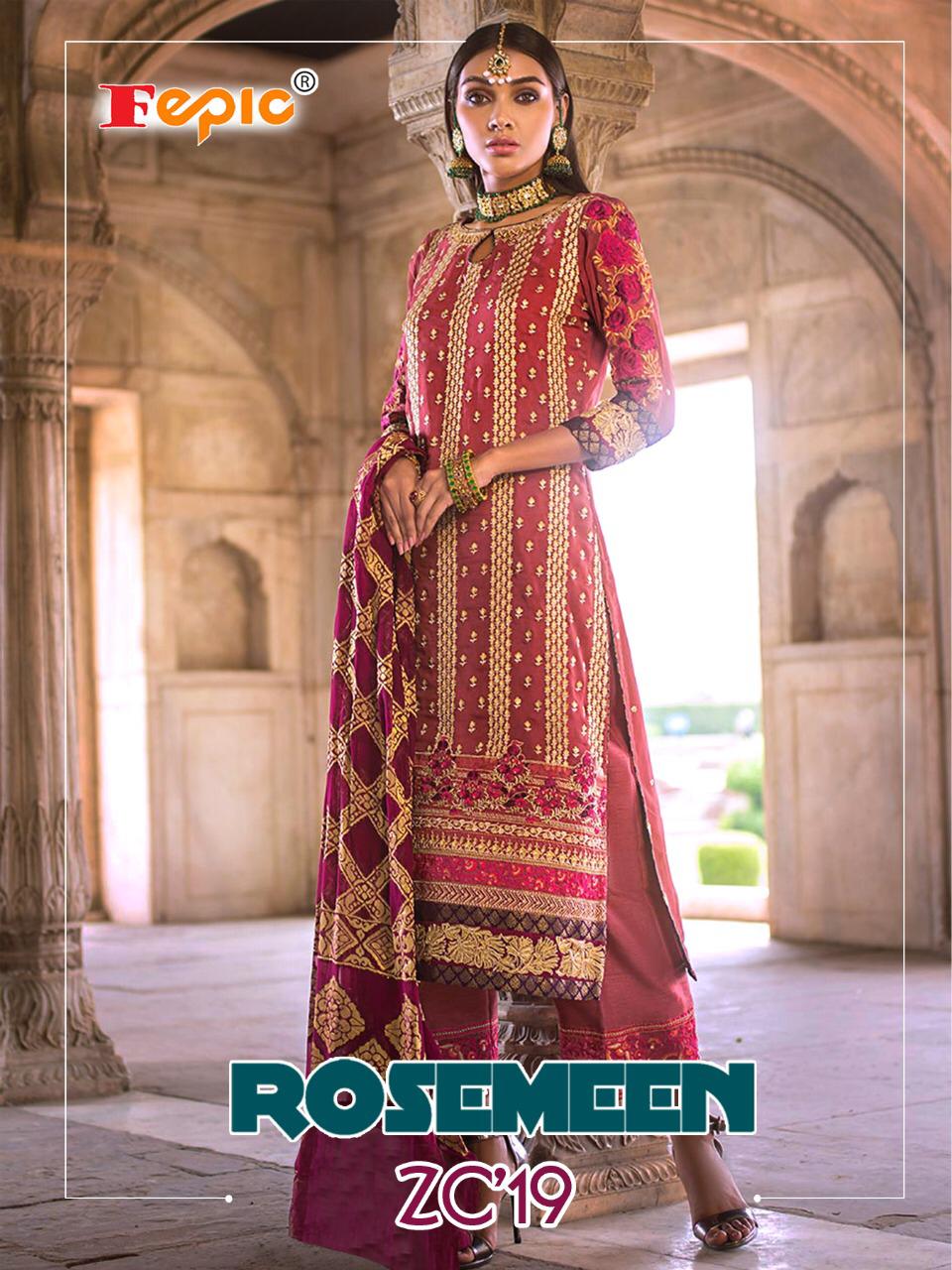 Fepic rosemeen zc 19 Pakistani style dress Material wholesaler