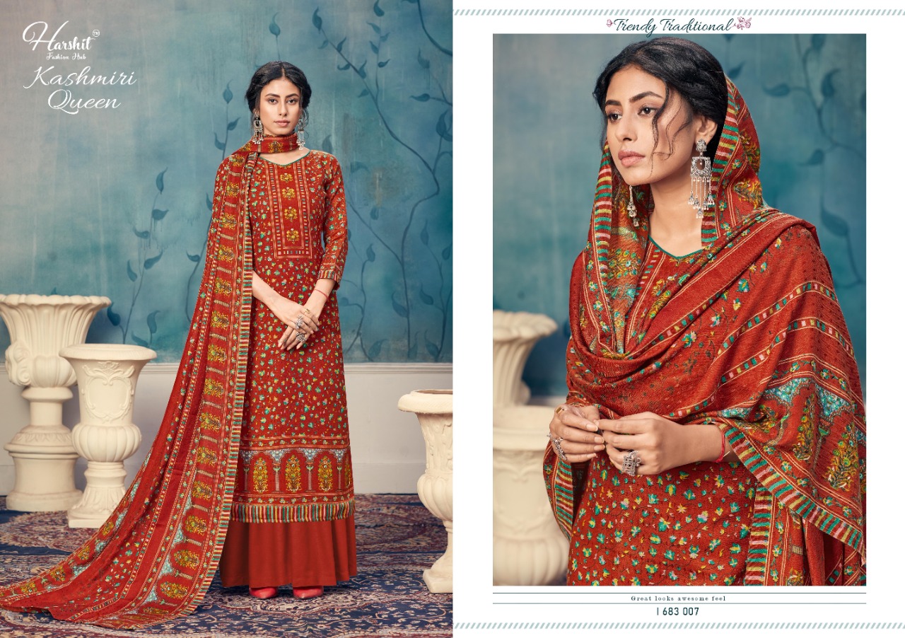 harshit fashion kashmiri queen pashmina new and modern style salwar suit catalog