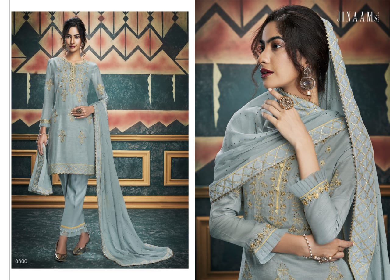 jinaams dress alisha russian silk gorgeous look salwar suit catalog