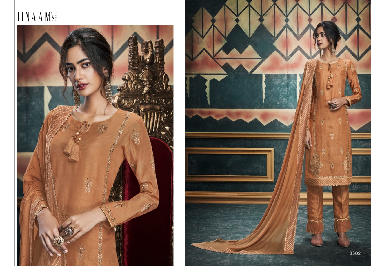 jinaams dress alisha russian silk gorgeous look salwar suit catalog