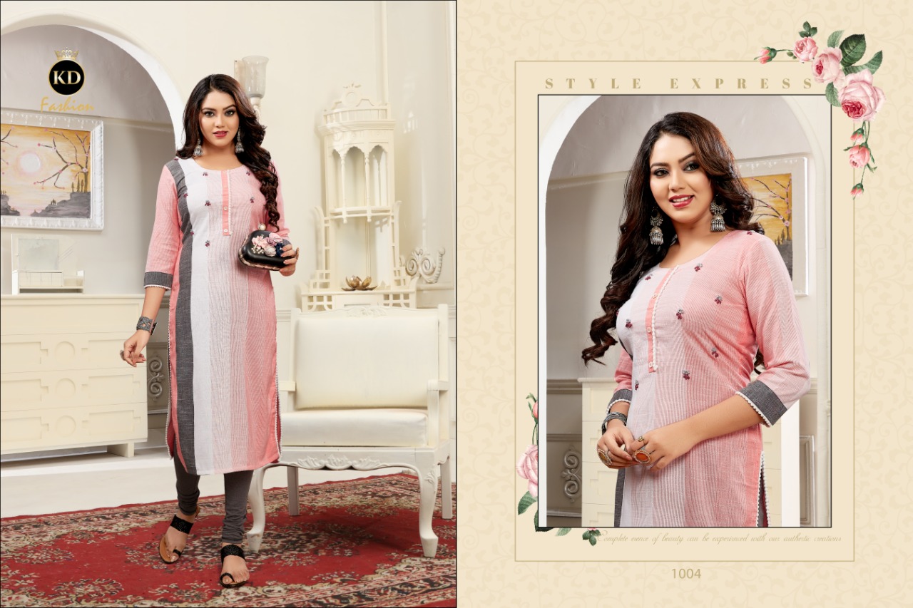 k d fashion anushka  cotton classic trendy look kurti catalog
