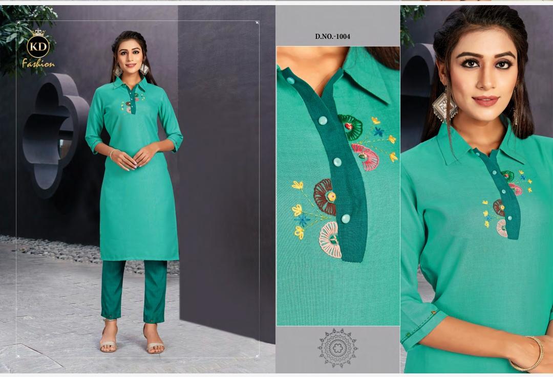 k d fashion kinjal cotton slub authentic fabric kurti catalog