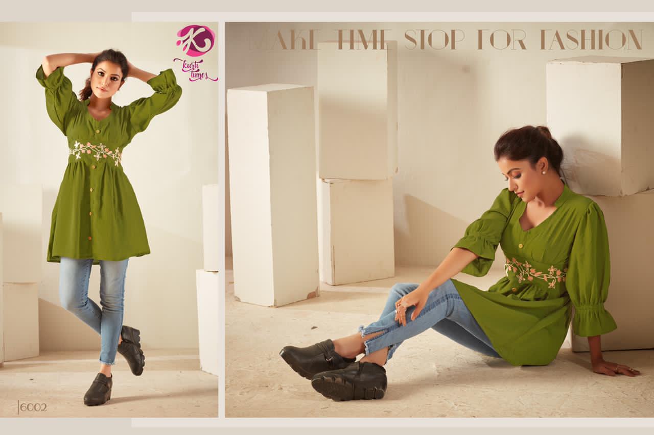 kurti times orchid viscose gorgeous look tops catalog