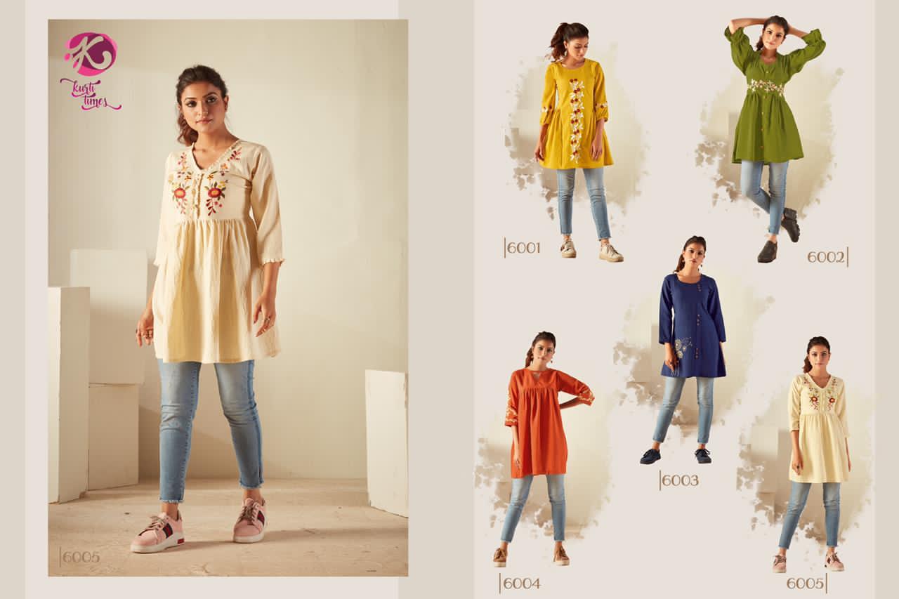 kurti times orchid viscose gorgeous look tops catalog
