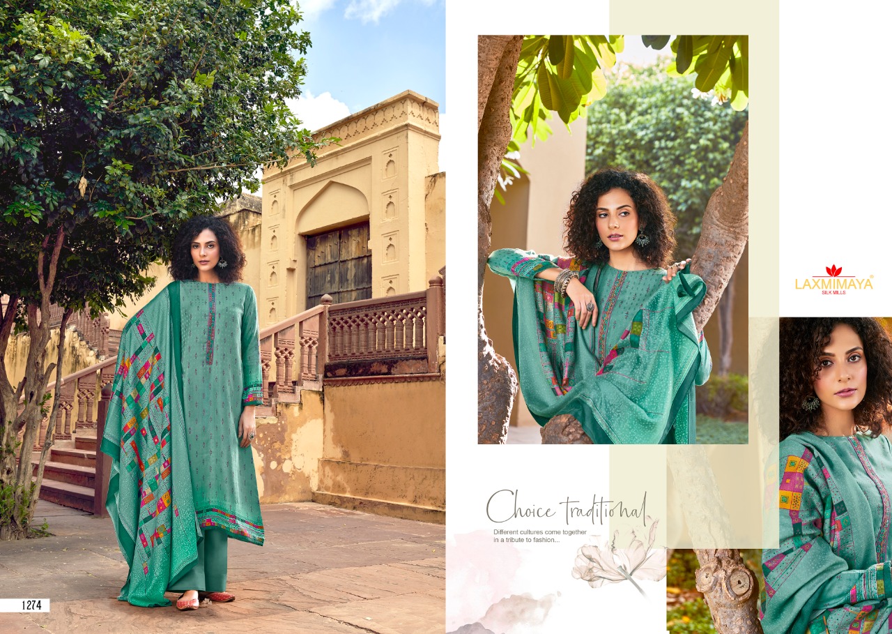 laxmimaya silk mills izabela pasmina authentic fabric pure wool digital print shawl salwar suit catalog