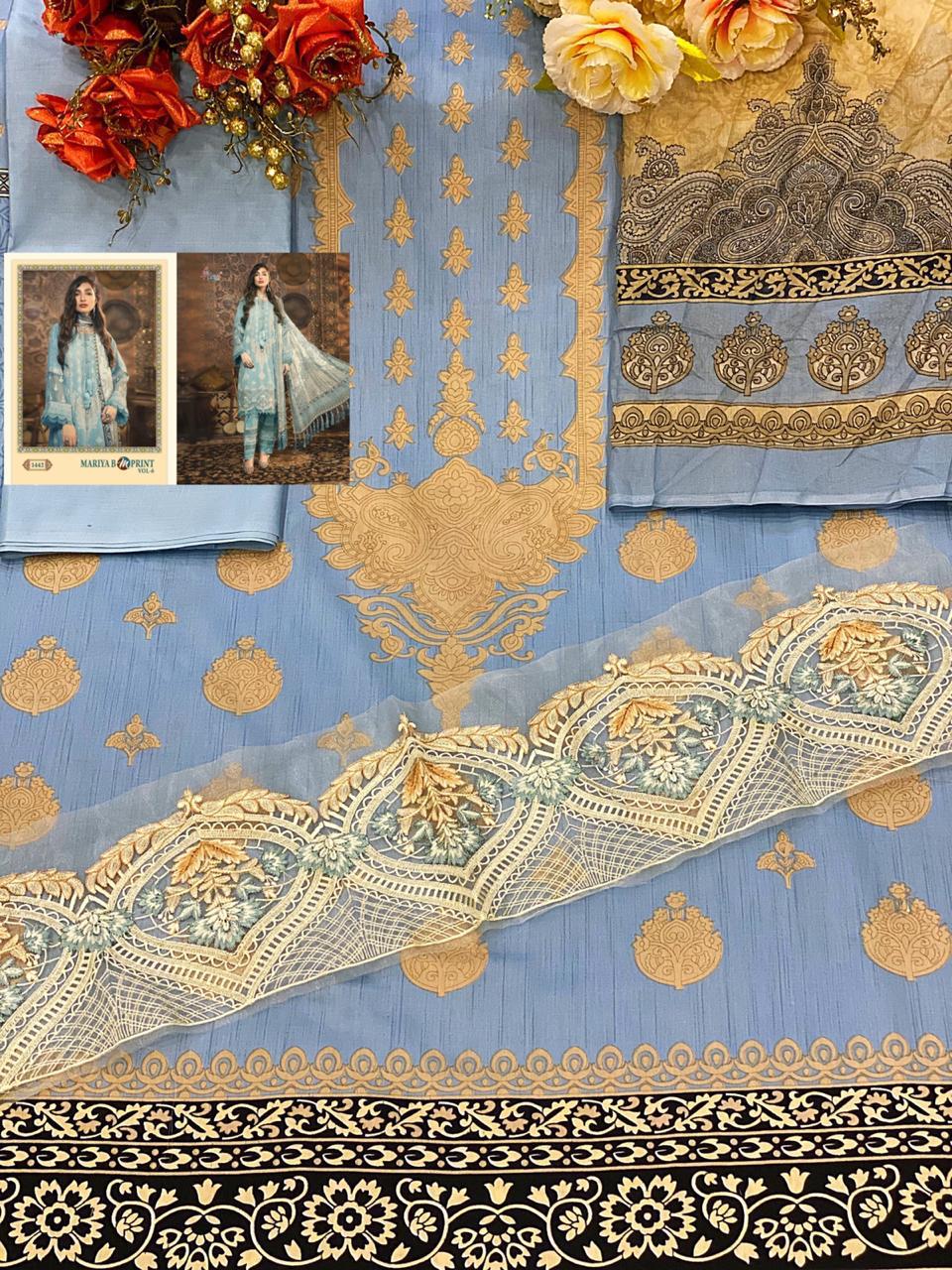 shree fab maria b m print vol 6 d no 1442 cotton exclusive print cotton dupatta salwar suit